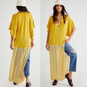 New Jen's Pirate Booty Sunset Beach Kaftan Starfruit yellow stripes caftan XS/S